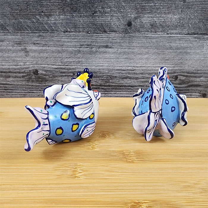 Flower Fairy Fish Salt Pepper Set Ceramic Collectible by Blue Sky