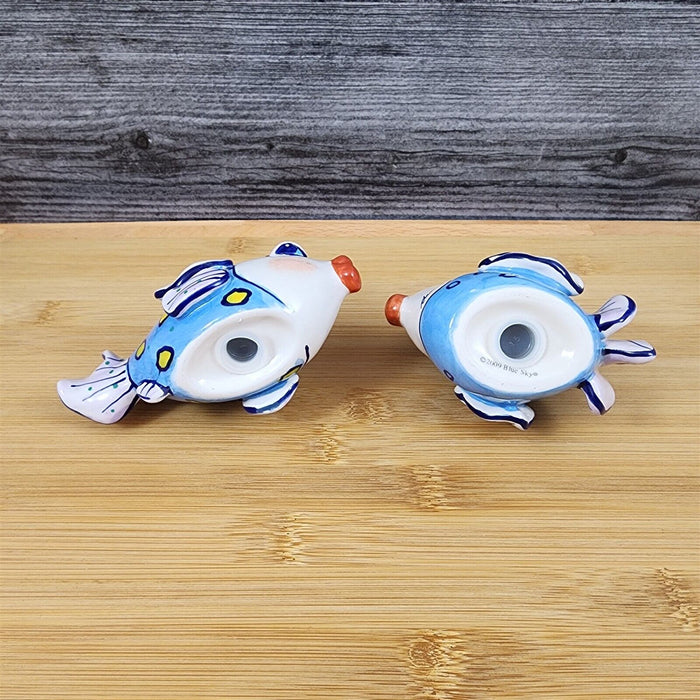 Flower Fairy Fish Salt Pepper Set Ceramic Collectible by Blue Sky