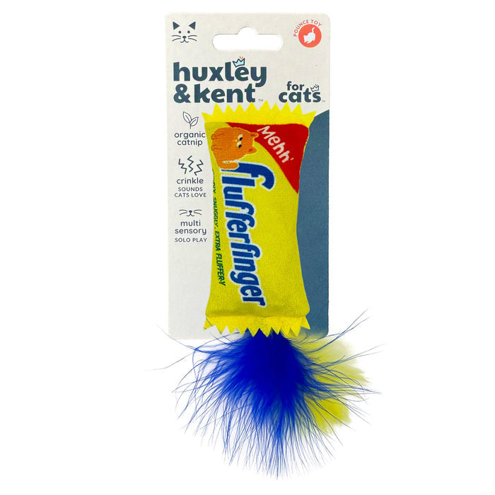 Packaged Flufferfinger Cat Toy.
