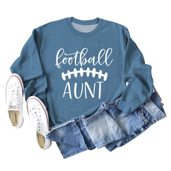 Blue sweater (white font) / S