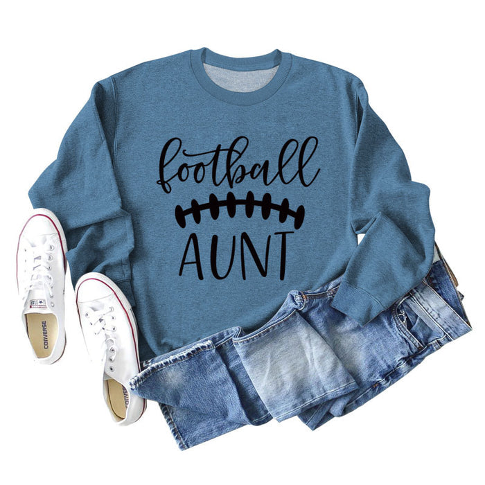 Blue sweater (black font) / S