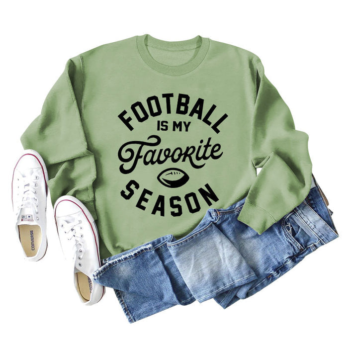 Olive green sweater (black font) / S