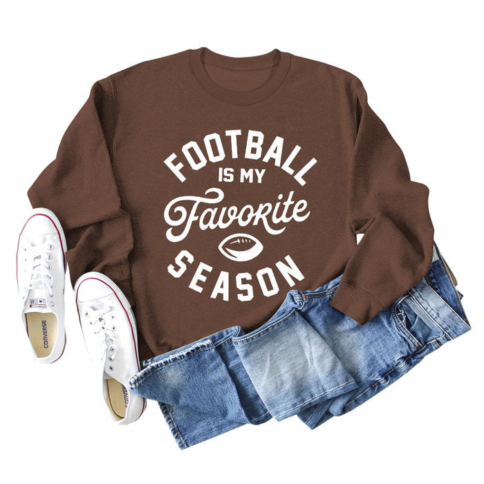 Coffee colored sweater (white font) / S
