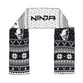 Youth Ninja Logo Scarf with Shurikens & Katanas – WhiteBlack Front