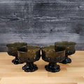 Franciscan Madeira 4 Glass Set Olive Green Champagne Short Sherbet Gothic Vtg