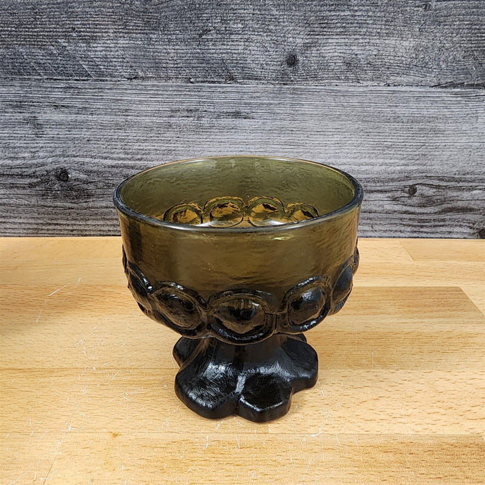 Franciscan Madeira 4 Glass Set Olive Green Champagne Short Sherbet Gothic Vtg