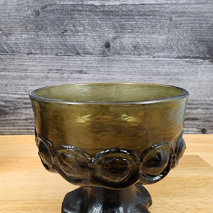 Franciscan Madeira 4 Glass Set Olive Green Champagne Short Sherbet Gothic Vtg