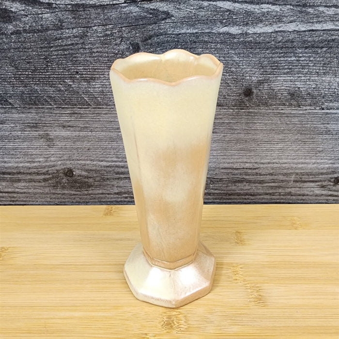 Frankoma Fluted Bud Vase Desert Gold Ada Clay Pottery 38