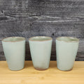 Frankoma Westwind Prairie Green Pottery 3 Tumblers Coffee Ice Tea Ada Clay 5L