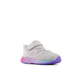 Fresh Foam Arishi v4 Bungee Lace with Top Strap - Grey Matter with Mid Century Pink and Lilac Glo - Toddlers