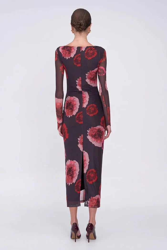 Frida Ruched Front Long Sleeve Maxi Dress - SODA Fashion Haus