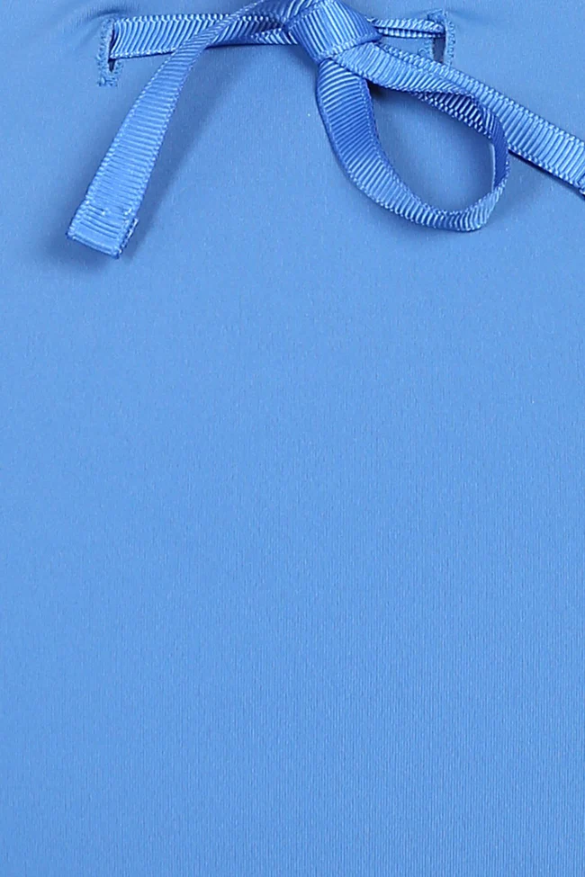 Blue Flair Pants hem detail; hem design provides style and movement.