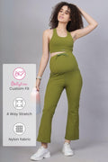 Olive Flair Maternity Pants; pants provide coverage and comfortable fit for daily wear.