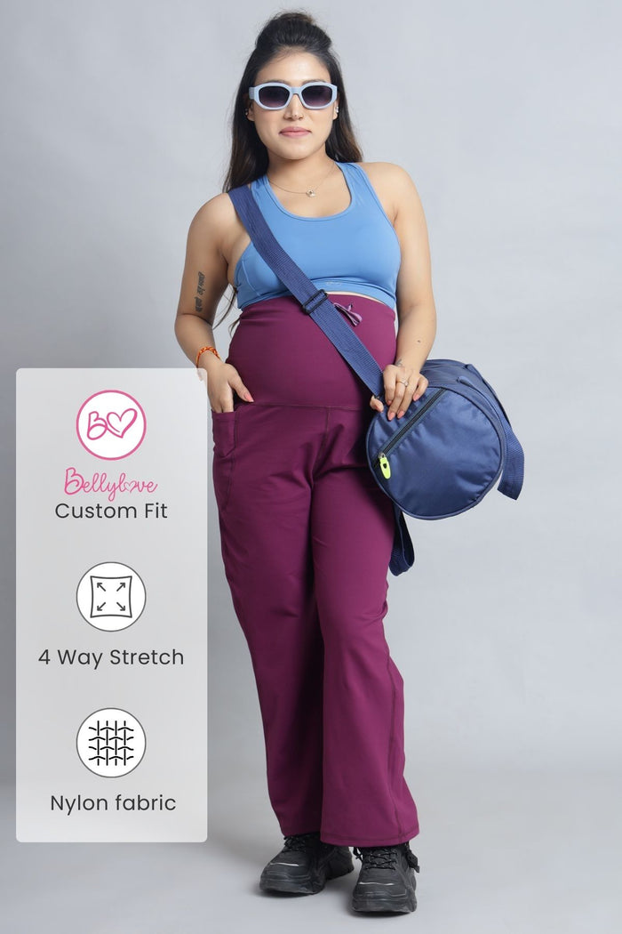 Wine Flair Maternity Pants; pants provide coverage and comfortable fit for daily wear.