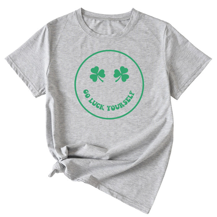 Fun Go Luck Yourself Casual Round Neck Short Sleeve Top