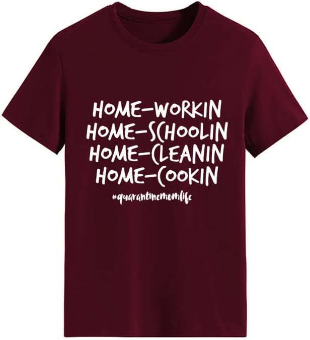 Funny Mom Shirt Women Quarantine Mom Tee Tops