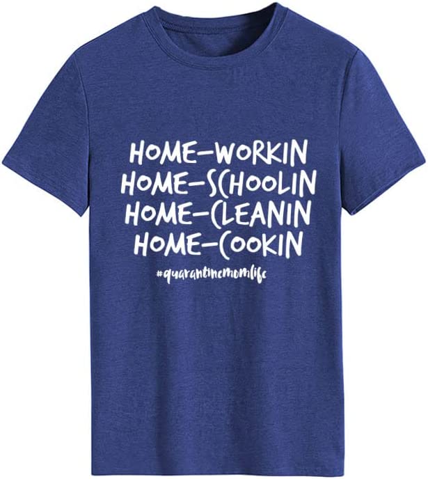 Funny Mom Shirt Women Quarantine Mom Tee Tops