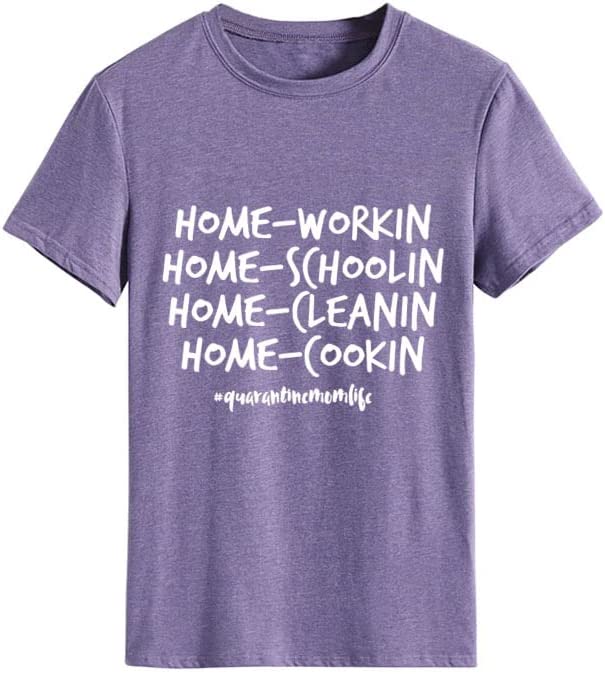 Funny Mom Shirt Women Quarantine Mom Tee Tops