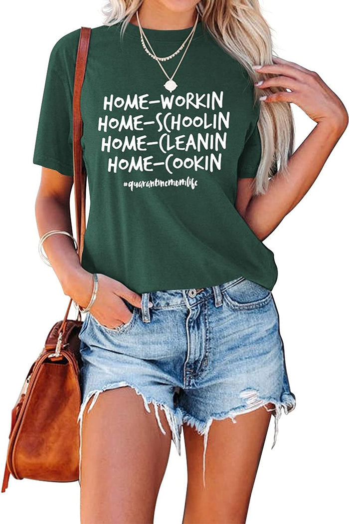Funny Mom Shirt Women Quarantine Mom Tee Tops