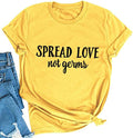 FZLYE Womens Spread Love Not Germs Letter Print T-Shirt Casual Short Sleeve Graphic Shirts