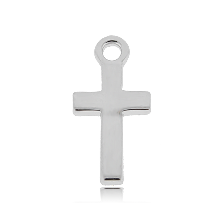 Garnet Stone Bracelet with Cross Sterling Silver Charm