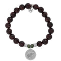 Garnet Stone Bracelet with Lucky Elephant Sterling Silver Charm