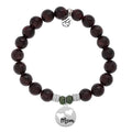 Garnet Stone Bracelet with Mom... Sterling Silver Charm