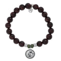 Garnet Stone Bracelet with Palm Tree Sterling Silver Charm