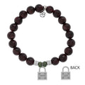 Garnet Stone Bracelet with Unbreakable Sterling Silver Charm