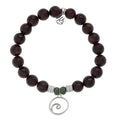 Garnet Stone Bracelet with Wave Sterling Silver Charm