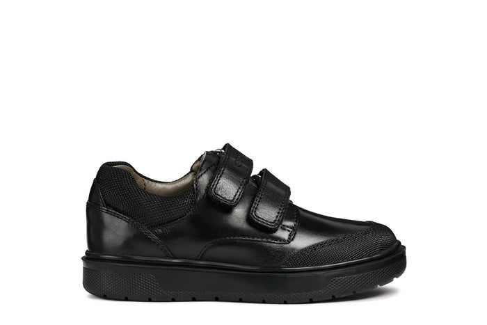 Geox Riddock School Shoes Bumper|Black Leather