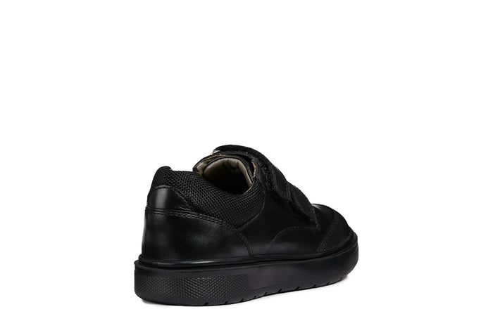 Geox Riddock School Shoes Bumper|Black Leather