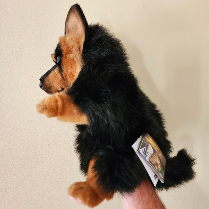 German Shepherd Dog Puppet by Hansa True to Life Look Plush Animal Learning Toy