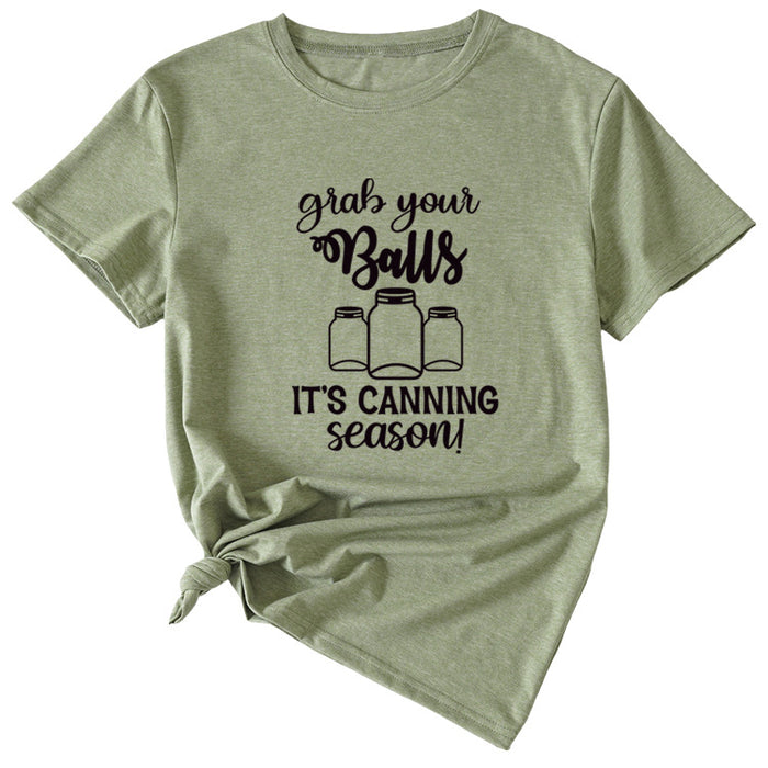 Giabyur Simple Letter Pattern Ladies Short Sleeve T-shirt