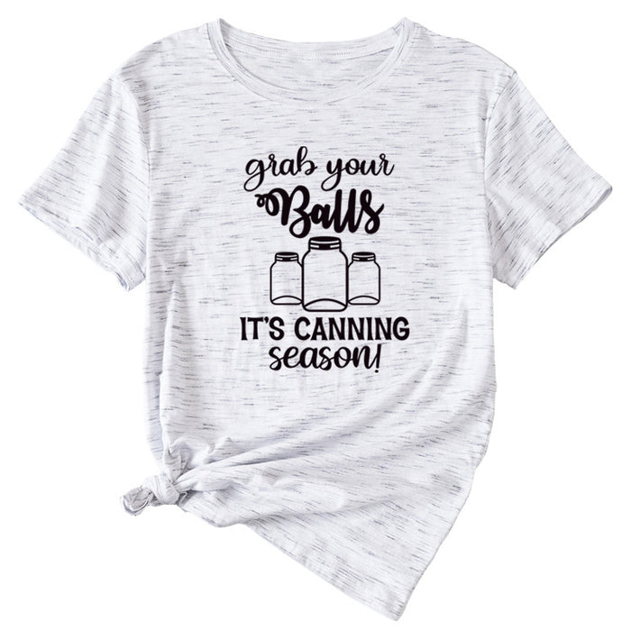 Giabyur Simple Letter Pattern Ladies Short Sleeve T-shirt