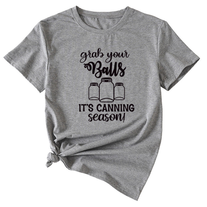 Giabyur Simple Letter Pattern Ladies Short Sleeve T-shirt