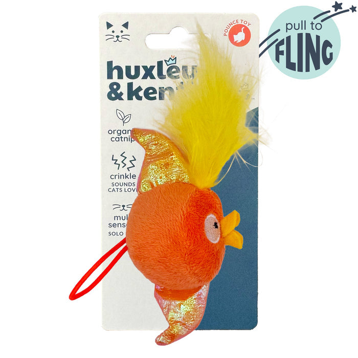 Packaged Goldfish Flinger Cat Toy.
