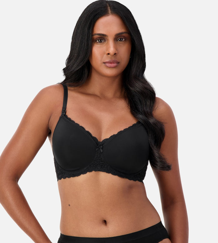 BLACK TRIUMPH GORGEOUS MAMA LACE WIREFREE BRA