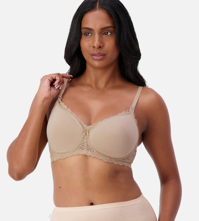 BEIGE TRIUMPH GORGEOUS MAMA LACE WIREFREE BRA