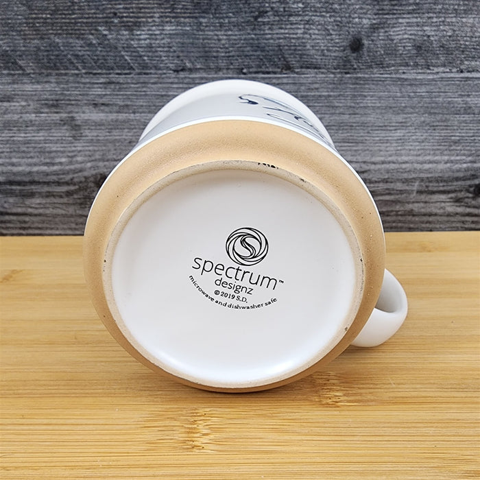 Graduation Saying Coffee Mug Embossed White Ceramic Tea Cup Blue Sky Spectrum