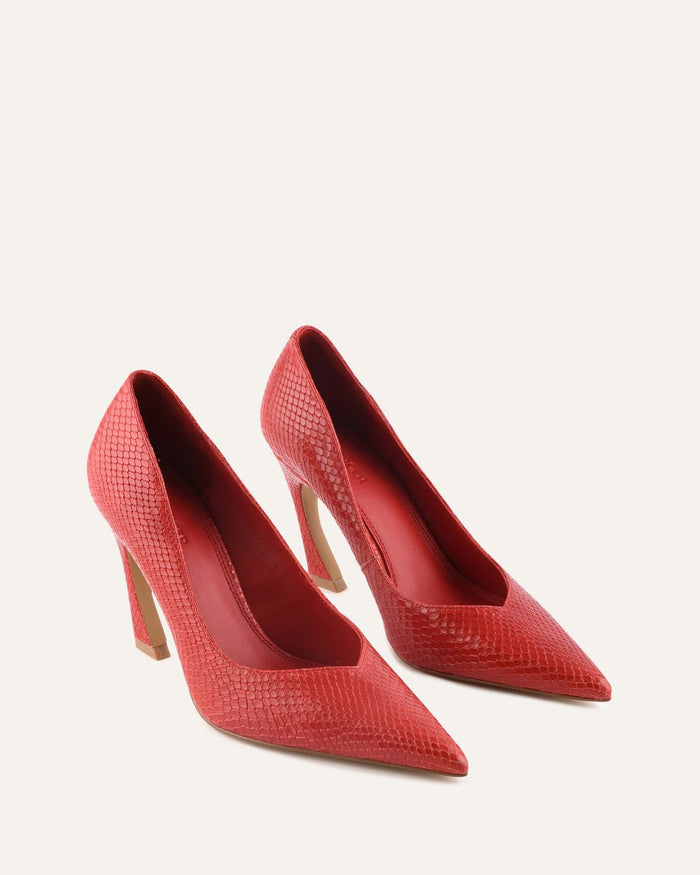 GRANGER HIGH HEELS CHILLI SNAKE PRINT LEATHER