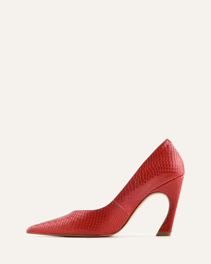 GRANGER HIGH HEELS CHILLI SNAKE PRINT LEATHER