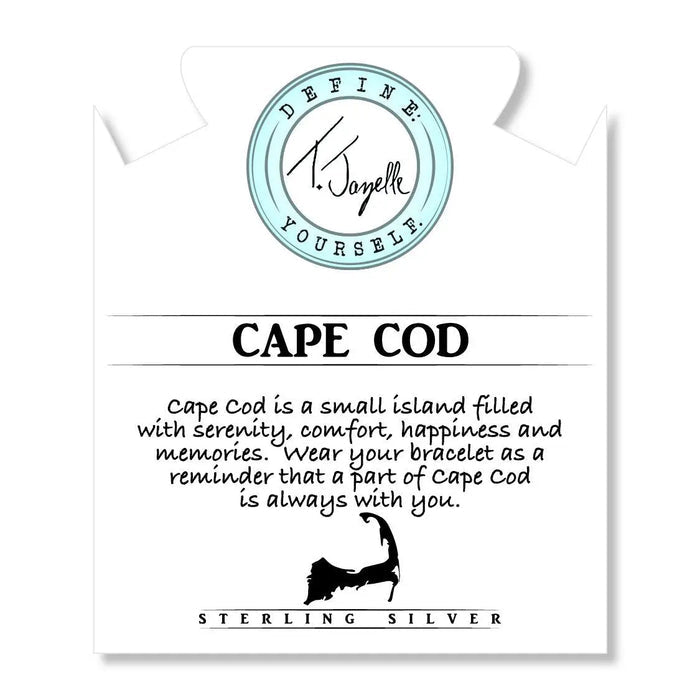 Green Angelite Bracelet with Cape Cod Coin Sterling Silver Charm