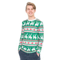 Green Reindeer All Over Ugly Christmas T-Shirt-tvso