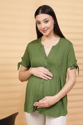 Green Solid Top; solid green offers versatility and comfortable fit.