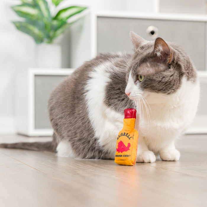 Cat with Hairball Cinnamon Whisky Cat Toy.
