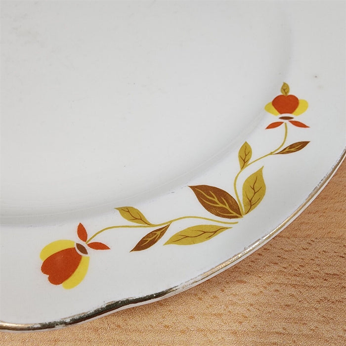 Hall Autumn Leaf Bread and Butter Plate Set of 3 USA Floral Dinnerware 6"