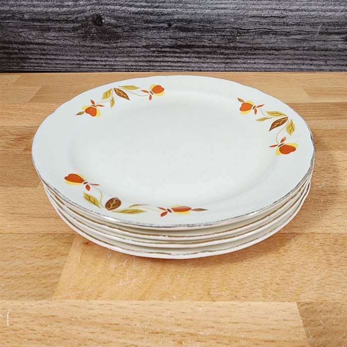Hall Autumn Leaf Bread and Butter Plate Set of 4 USA Floral Dinnerware 6"