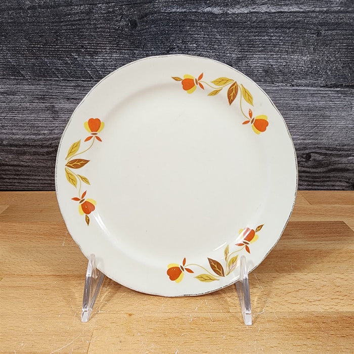 Hall Autumn Leaf Bread and Butter Plate Set of 4 USA Floral Dinnerware 6"
