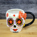 Halloween Day of the Dead Skull Coffee Mug Tea Cup Blue Sky Heather Goldminc
